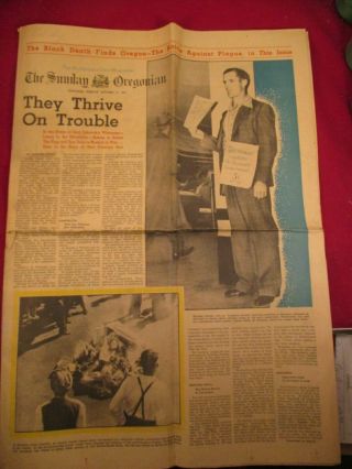 Watchtower Newspaper Oregonian 1942 Trouble Flag,  Literature Burning,  Pictures