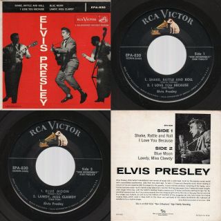" Elvis Presley " Rca Epa - 830 " Shake,  Rattle And Roll " 1956 Rockabilly