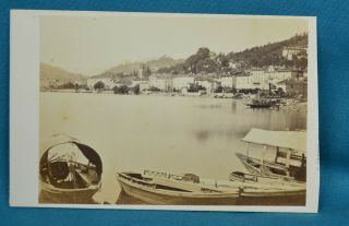 1860/70s Cdv Photo Carte De Visite Italy Lugano Panorama C Degoix