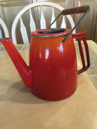 Vintage Descoware Hot Water Pot Enameled Cast Iron Made In Begium