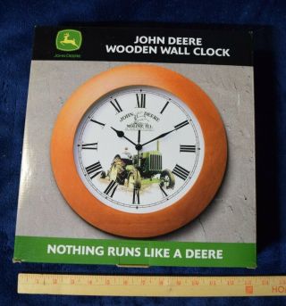 Vintage John Deere Wooden Wall Clock Nib