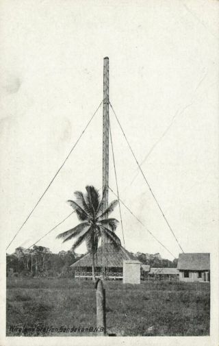 British North Borneo,  Sabah Sandakan,  Wireless Station (1930s) Postcard