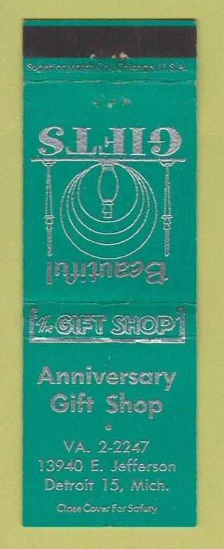 Matchbook Cover - Anniversary Gift Shop Detroit Mi