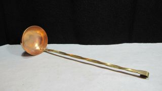 Vintage Solid Copper With Brass Handle Moonshine Dipper Ladle 15 "