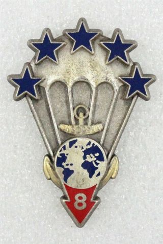 French Army Badge: 8e Rég.  Parachutiste D’inf.  De Marine,  Sogh - Drago