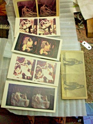 6 Vintage Mutoscope Stereo Card Drop Card Machine Girlie Risque Nude