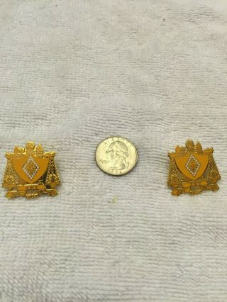 Set Of 2 Zeta Beta Tau Lapel Pins Gold Plated Butterfly Clutch Back Rare