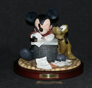 Disney Mickey & Pluto Saturday Evening Post Statue Norman Rockwell Le 5,  000