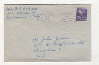 USA,  Cover & letter,  Posted Pasadena 1952,  congratulation to John Zweers (6623 2