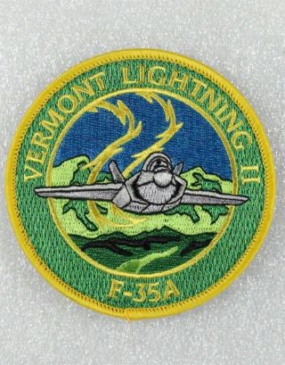 Usaf Air Force Patch: 134th Fighter Squadron F - 35a,  W/hook & Loop Backing