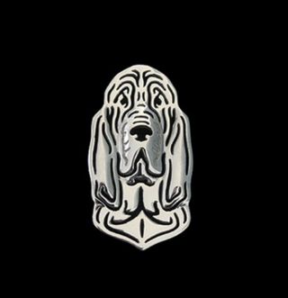 Bloodhound Dog Brooch Or Pin - Fashion Jewellery Silver Plated,  Stud Back
