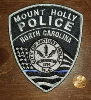 Nc Mount Holly Police Patch Thin Blue Line North Carolina Lawenforcement Sheriff