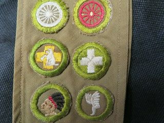 1930s Boy Scout Merit Badges Sash With 21 Badges