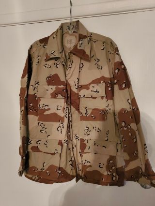 Medium Short Desert Storm Chocolate Chip Camouflage Shirt Jacket Old Stock
