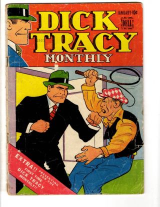 Dick Tracy Monthly 1 Vg/fn 1948 Golden Age Comic Book Bill Ely Art Jl17