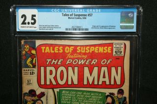 Tales of Suspense 57 - Origin & 1st App of Hawkeye - CGC Grade 2.  5 - 1964 2