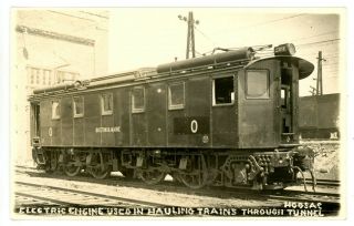 Hoosac Tunnel Mass Ma - Boston & Maine Electric Engine - Rppc Postcard Locomotive