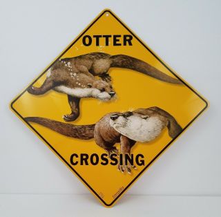 Otter Crossing Sign 12 " X 12 " Metal Animal Wildlife