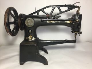 Industrial Cylinder Arm Singer 29 - 4 Leather Patch Treadle Sewing Machine