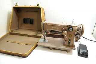 Vintage Singer Model 306k Heavy Duty Sewing Machine With Foot Pedal And Case