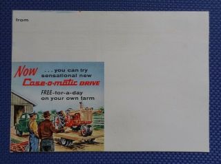 1958 Case Farm Tractor Case - O - Matic Drive Color Mailer Sales Brochure -