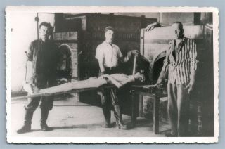 German Concentration Camp Dead Body Cremation Vintage Real Photo Postcard Rppc