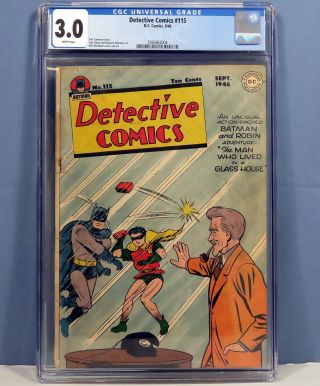 Dc Detective Comics 11 Batman Cgc 3.  0 White Pages Cameron Swan Mortimer 1946