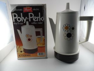 Vintage Regal Poly Perk Coffee Maker 4 - 8 Cup Automatic Percolator 7508
