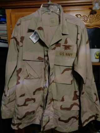 Seal Tactical Tan Tri Color Desert Storm Shirt Coat Medium Regular Team Member