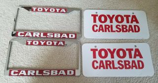 2 Metal Chrome License Plate Frame Ca San Diego Toyota Carlsbad Dealer Tundra Tr