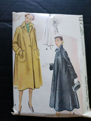 Mccall 8814 Vintage Sewing Coat Pattern Size 20 Bust 38 50s 1950s Mccall 