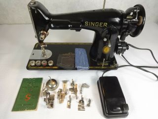 1951 Singer 201 - 2 Heavy Duty Gear Drive Sewing Machine Serviced Canvas Leather