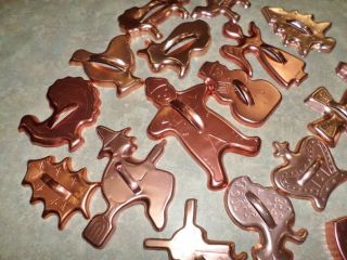 25 Vintage Mirro Copper Color Aluminum Cookie Cutters All Holiday Seasons Witch
