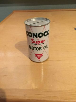 1950 Continental Oil Co.   Motor Oil Mini 3.  5 " Bank Can