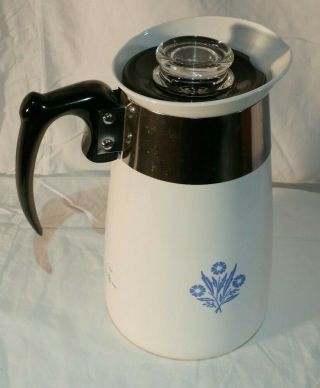 Vintage Corning Ware Blue Cornflower Percolator Coffee Pot 6cup