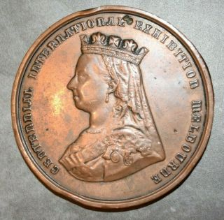 Medal Plaque Queen Victoria International Exhibition Melbourne 1888 Australia