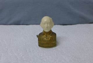 Sewing German Figural Tape Measure Porcelain George Washington Bust
