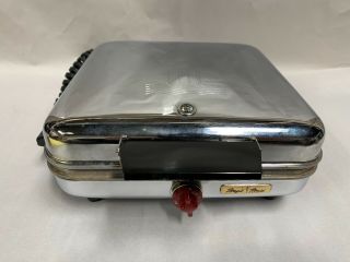 Vintage Magic Maid By Son Chief Series 915c Chrome Square Waffle Iron (a10)