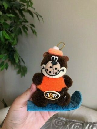 Vintage A&w Root Beer Teddy Bear Christmas Ornament