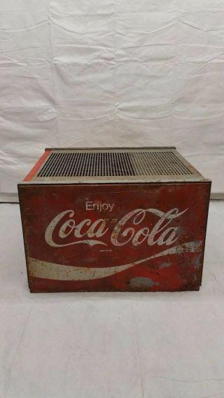 Vintage Coca Cola Refrigerator Cooler Metal Cover Advertisement