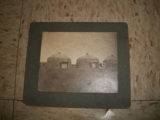 Antique C 1900 Cabinet Card Photo Round Brick Kiln Buildings R J Maine