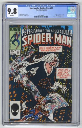 Spectacular Spider - Man 90 Cgc 9.  8 Marvel Key 1st Black Suit In Title