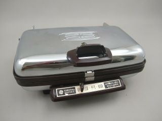 Vintage General Electric Ge A5g44t Automatic Grill Waffle Maker Baker Chrome