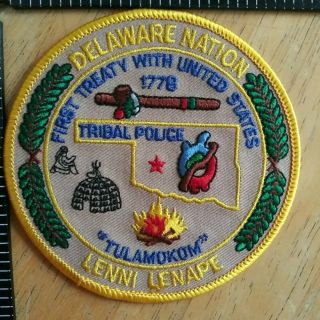 Delaware Nation First Treaty With United States 1778 Tribal Police Patch