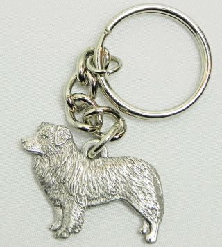 Border Collie Dog Keychain Keyring Harris Pewter Made Usa Key Chain Ring