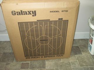 Vintage 20 " Galaxy 3 Speed Box Fan Model 3713 Perfectly