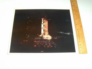 12 - 8 - 68 Nasa Apollo 8 Saturn V Rocket Lighting Check A Kodak Color Photo 8046
