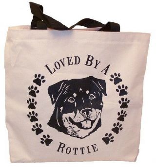 Loved By A Rottie Tote Bag Rottweiler Made In Usa