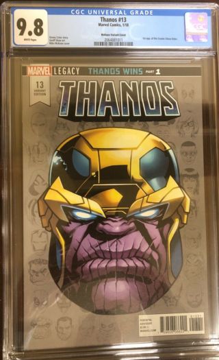 Thanos 13 Variant 9.  8 Cgc.  Mckone Headshot 1:10.  2018.  1st Cosmic Ghost Rider