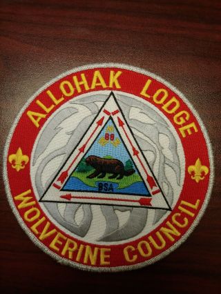 Boy Scout Bsa Oa Allohak Lodge 88 Wolverine Council Jacket Back Patch